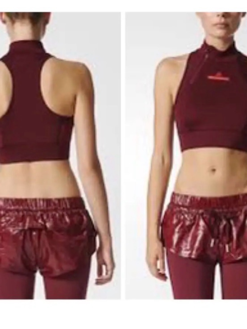 adidas,Stella McCartney The Crop Top in Cherry wood  with Pink Logo Sz M